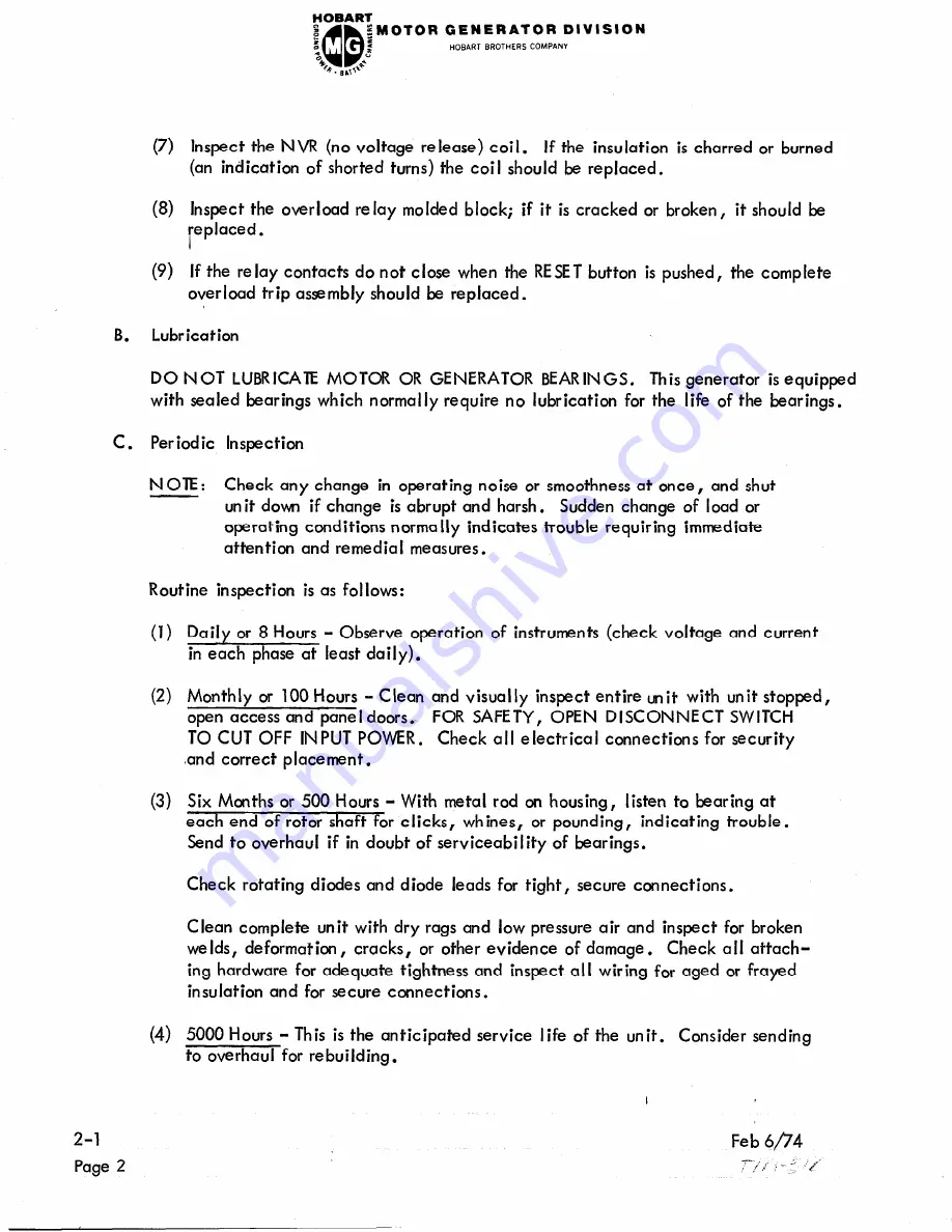 Hobart 3209 Operation And Maintenance Manual Download Page 34