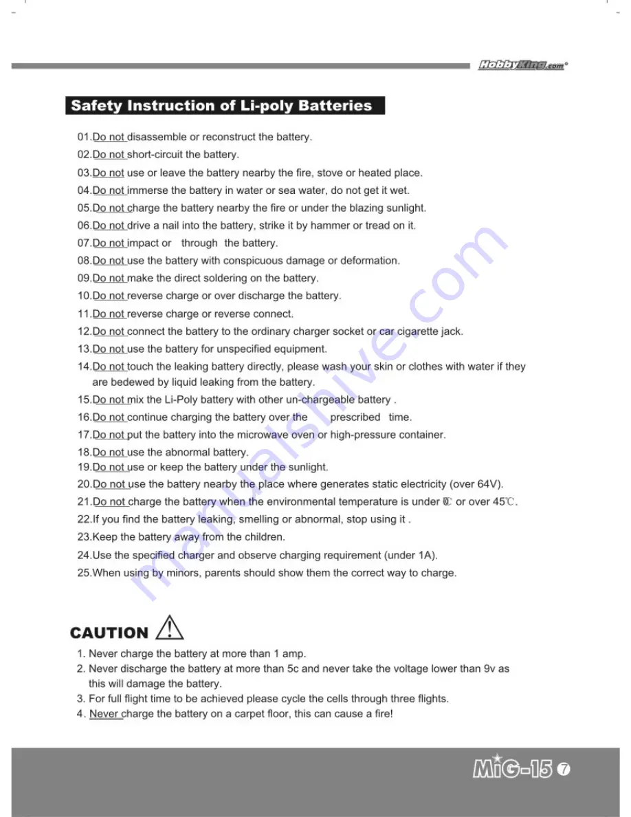 HobbyKing MiG-15 Operating Manual Download Page 7