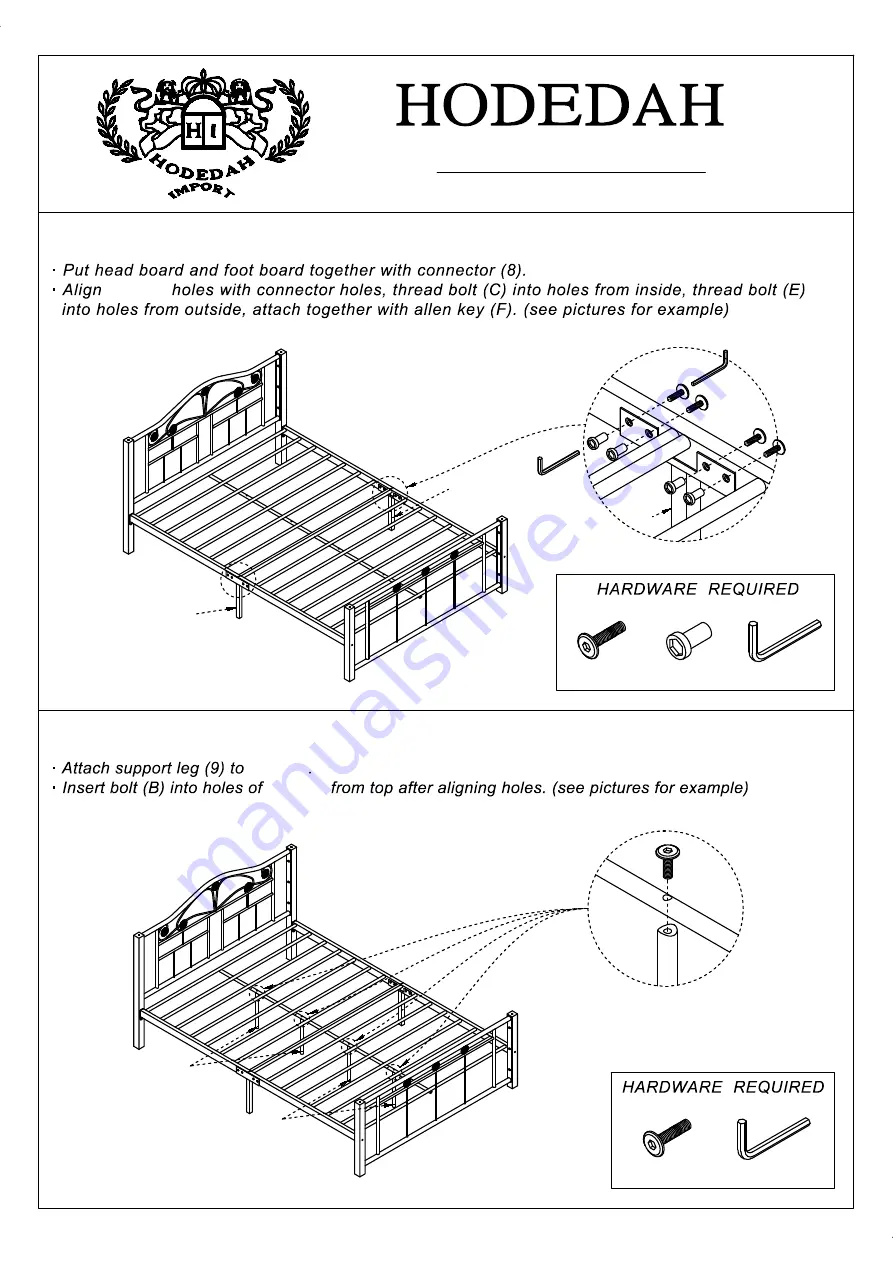 Hodedah HI803 Assembly Instructions Manual Download Page 8