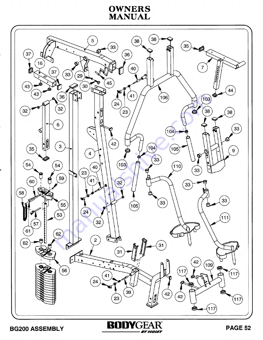 Hoist Fitness BODYGEAR BG200 Owner'S Manual Download Page 53