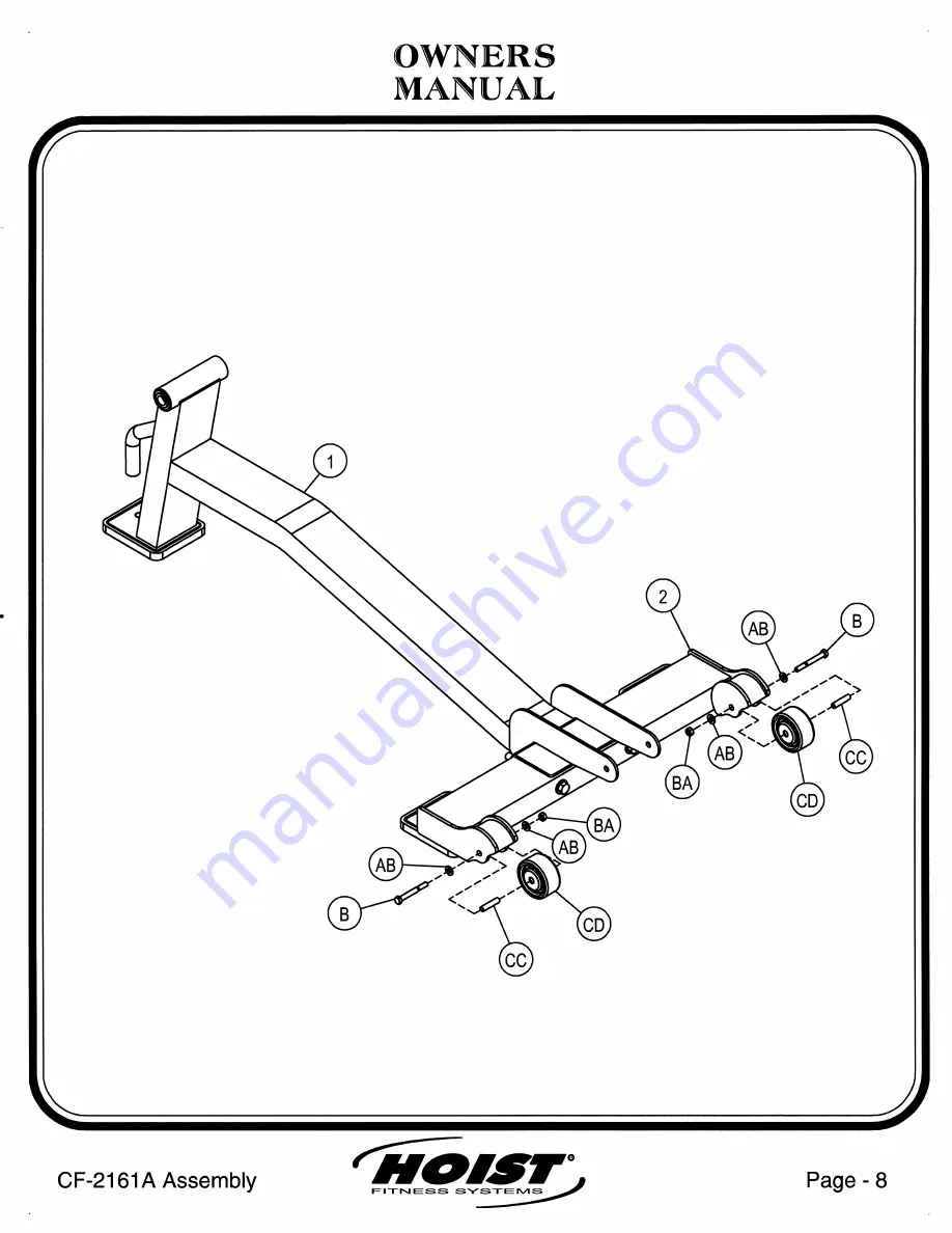 Hoist Fitness CF-2161A Owner'S Manual Download Page 9