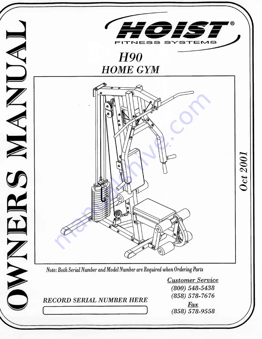 Hoist Fitness H90 Скачать руководство пользователя страница 1