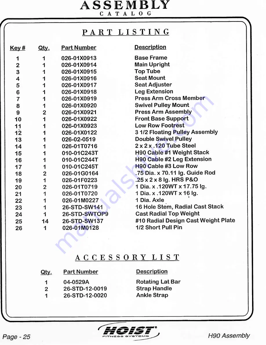 Hoist Fitness H90 Owner'S Manual Download Page 24