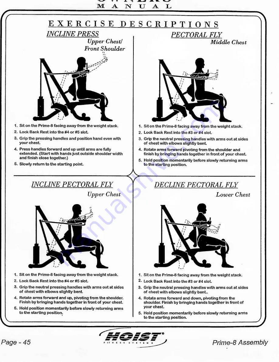 Hoist Fitness Prime-8 Owner'S Manual Download Page 39