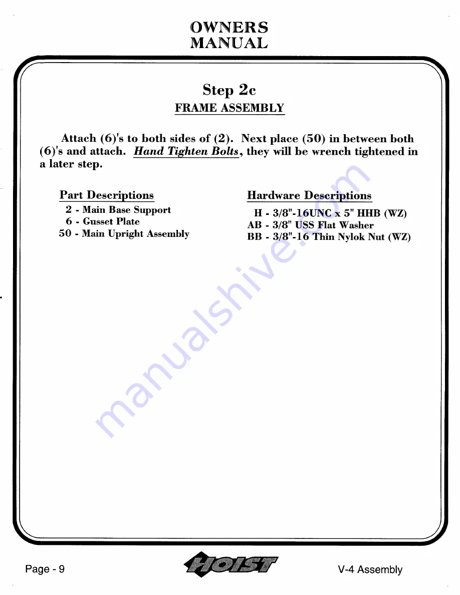 Hoist Fitness V-4a Owner'S Manual Download Page 10