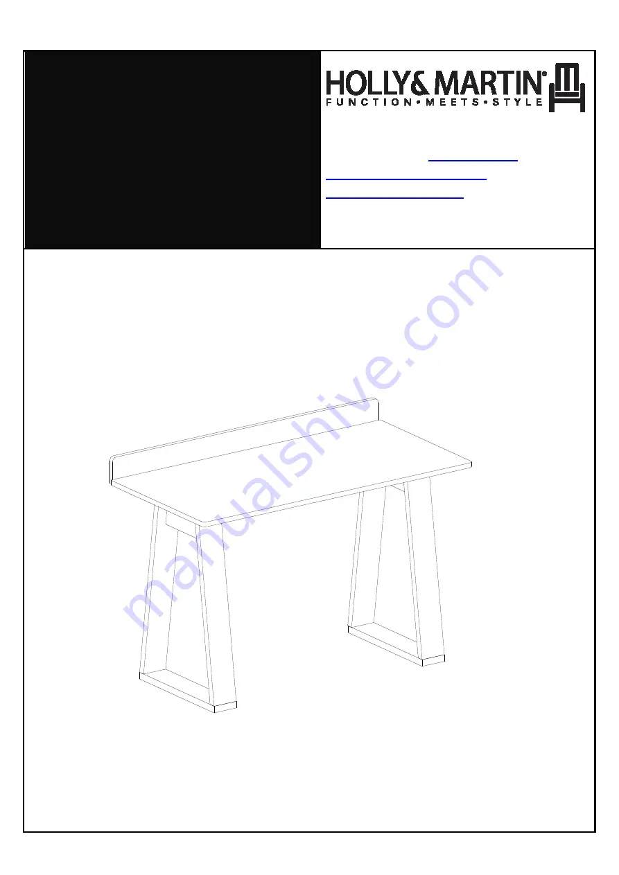 HOLLY & MARTIN Hagio HO976100TX Assembly Instruction Manual Download Page 1