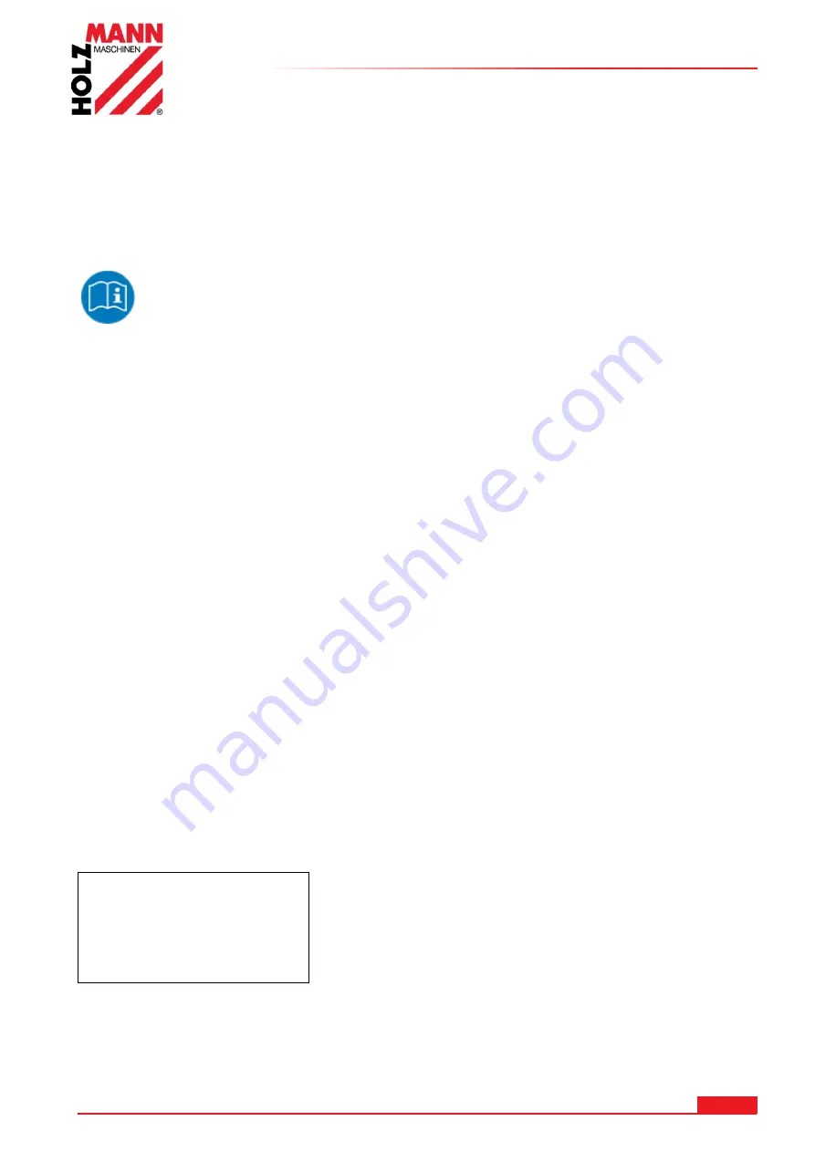 HOLZMANN MASCHINEN HUB25KG User Manual Download Page 6