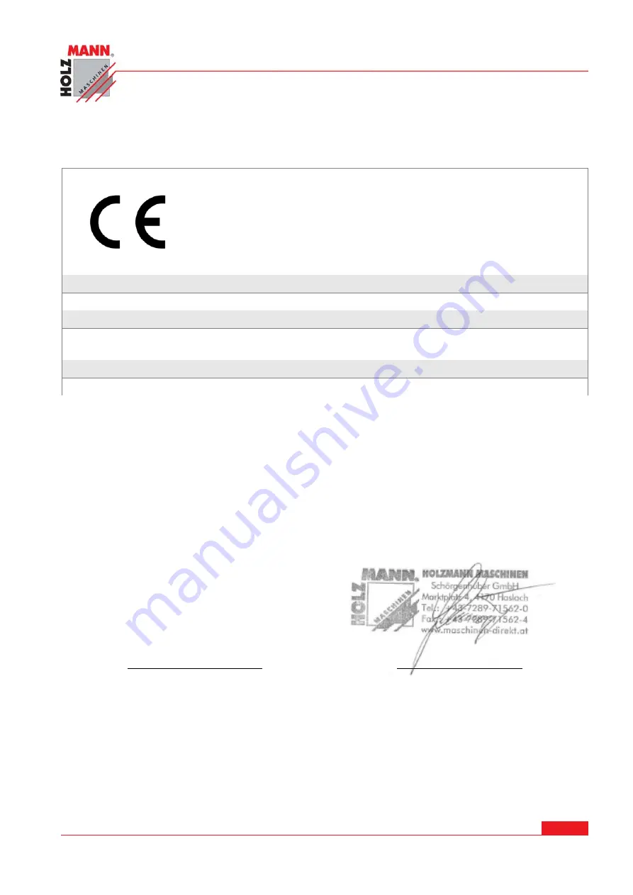 HOLZMANN MASCHINEN WP 45H Operation Manual Download Page 12