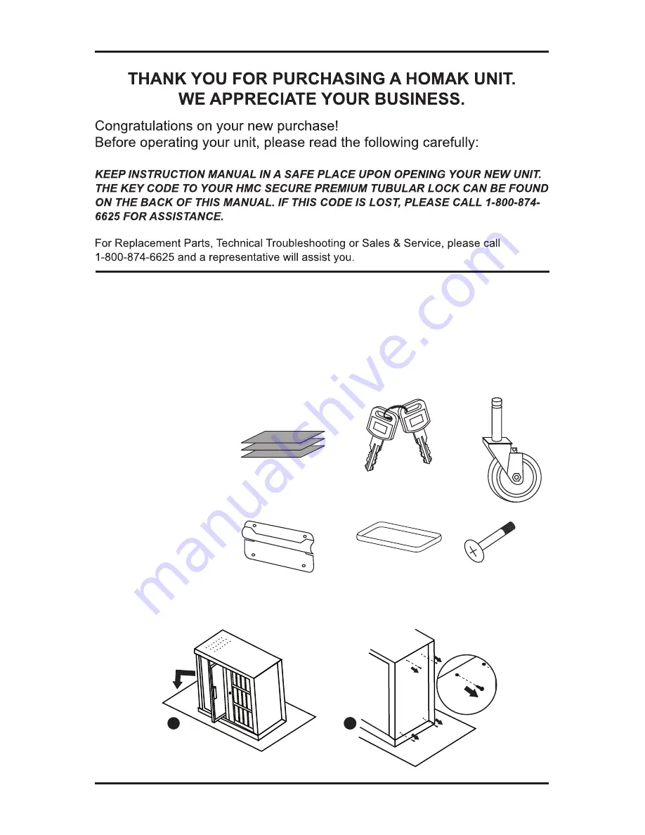 Homak BK07062400 Owner'S And Operator'S Manual Download Page 2