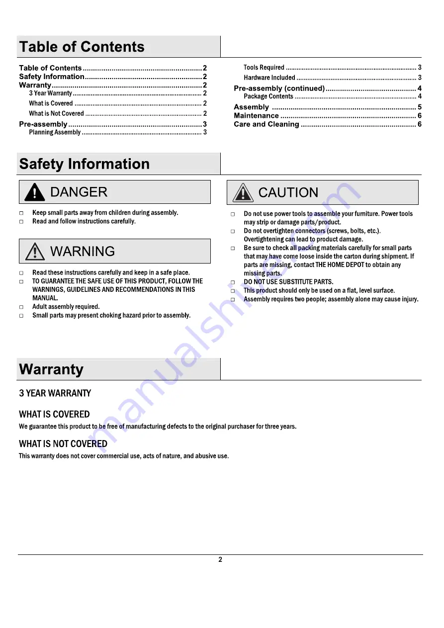 Home Decorators Collection Halford BT0283D Assembly Instruction Manual Download Page 2