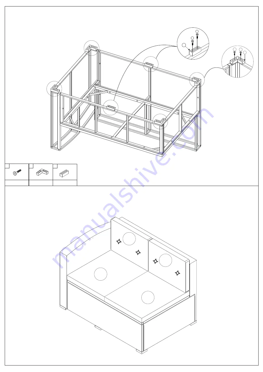 Home Depot LOUNGER 4 SEATER SOFA SET WF 192203 Assembly Instruction Manual Download Page 10