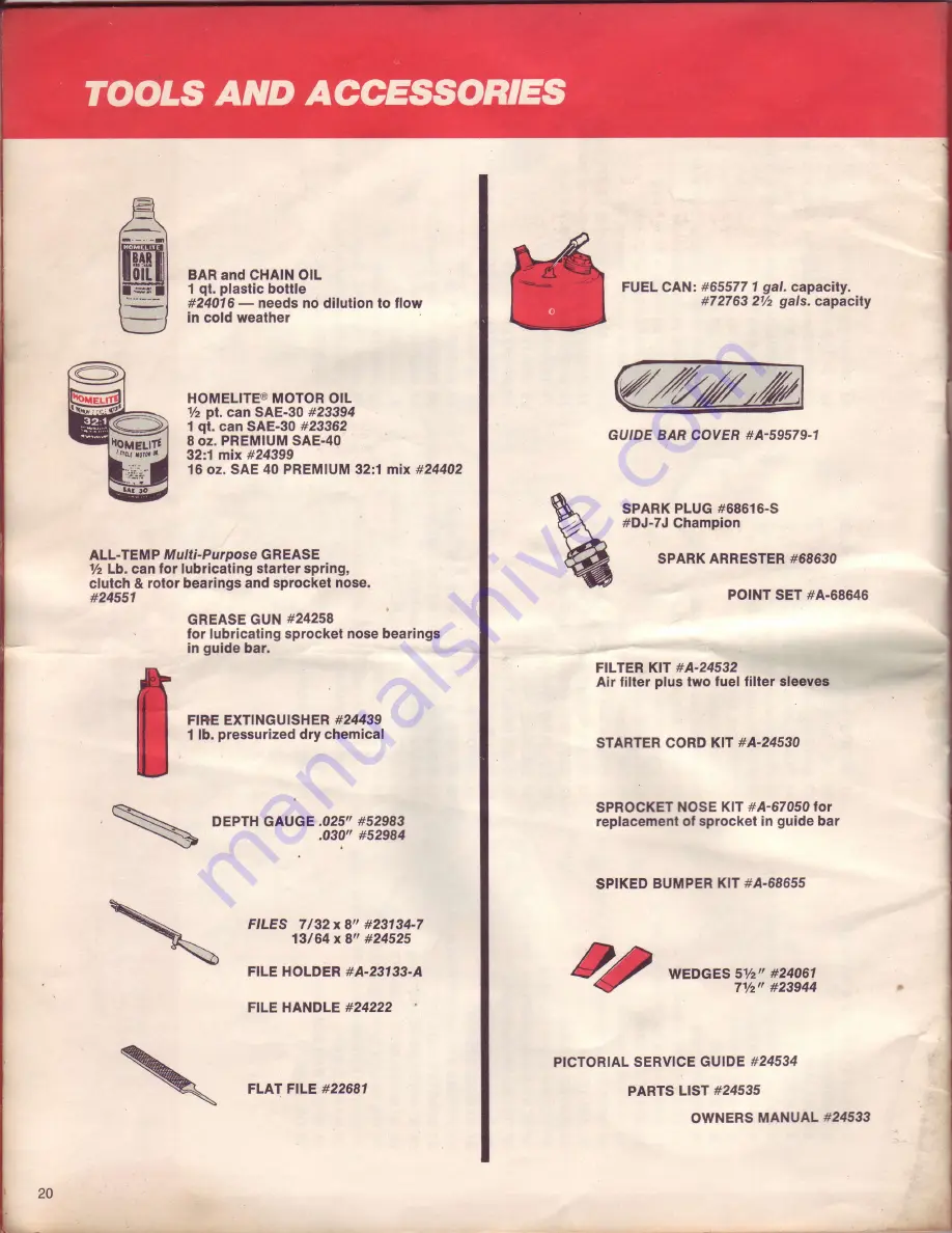 Homelite 150 Owner'S Manual Download Page 20