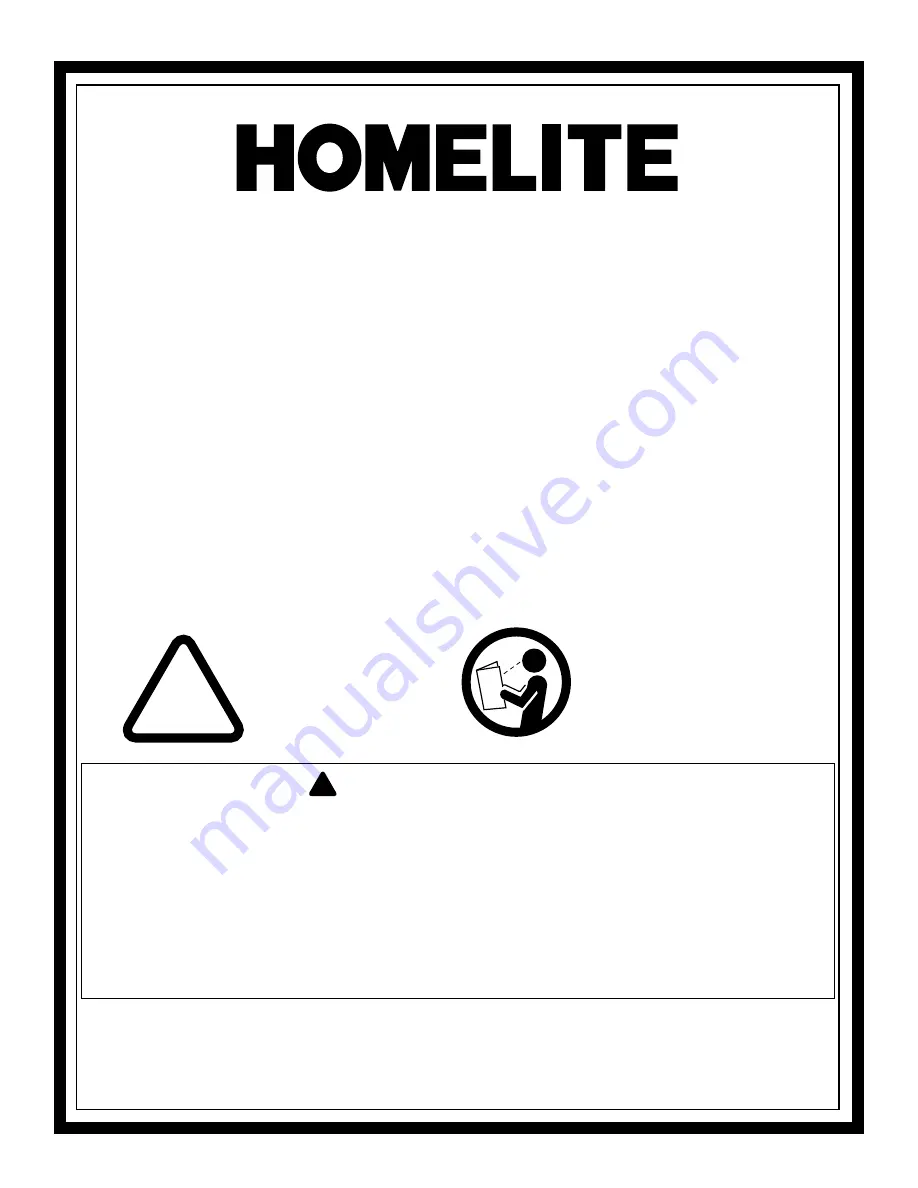 Homelite HP275 Owner'S Manual Download Page 1