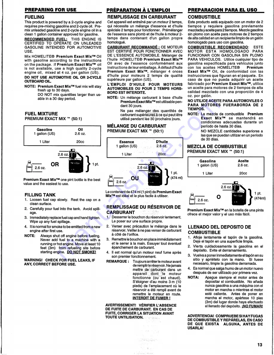 Homelite UH10817 Скачать руководство пользователя страница 13