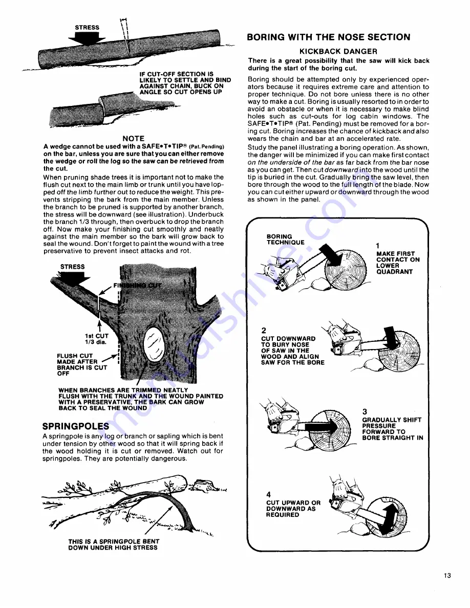 Homelite XL Owners Operating & Maintenance Manual Download Page 13