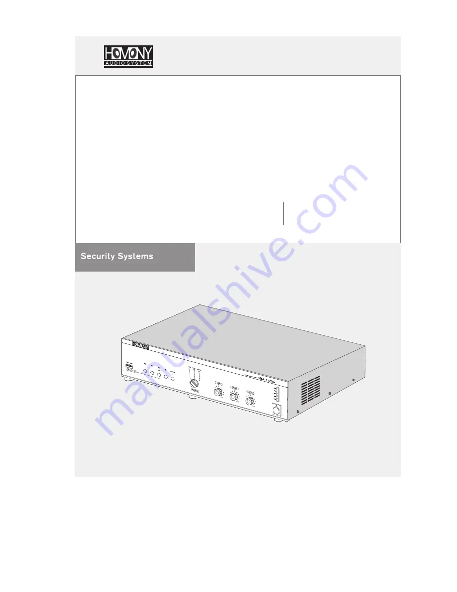 Homony HBA-1060A Скачать руководство пользователя страница 1