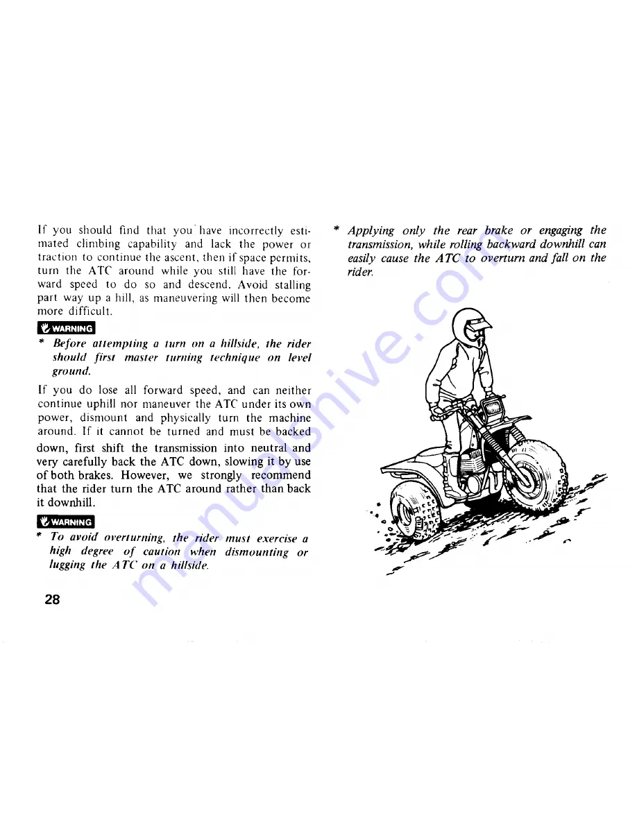 Honda 1983 ATC 250R Owner'S Manual Download Page 33