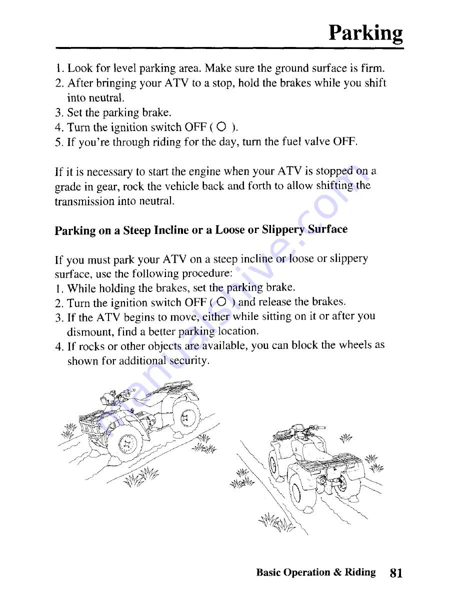 Honda 2004 TRX450FM Fourtrax Foreman Owner'S Manual Download Page 90