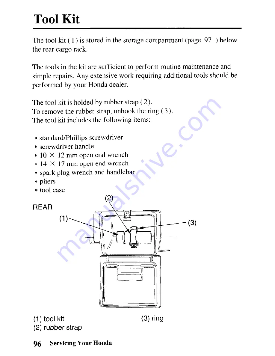 Honda 2004 TRX450FM Fourtrax Foreman Owner'S Manual Download Page 105