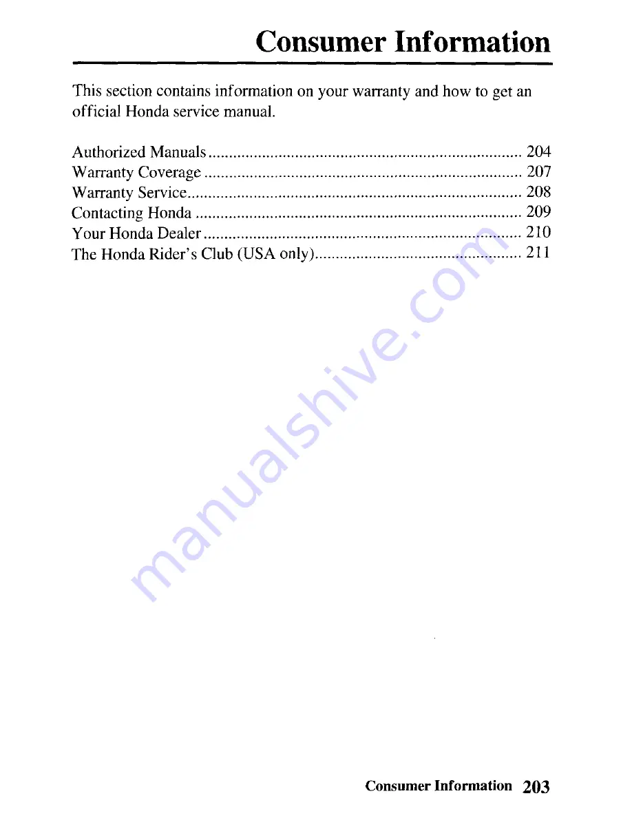 Honda 2004 TRX450FM Fourtrax Foreman Owner'S Manual Download Page 212