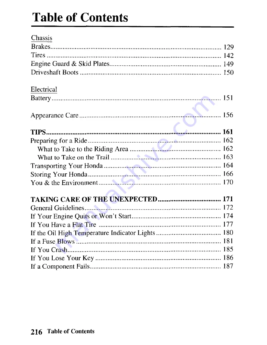 Honda 2004 TRX450FM Fourtrax Foreman Owner'S Manual Download Page 225