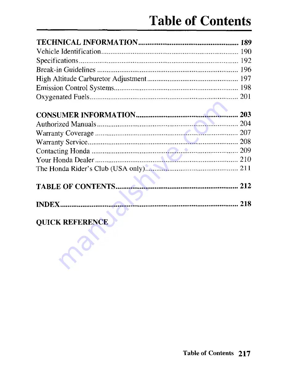 Honda 2004 TRX450FM Fourtrax Foreman Owner'S Manual Download Page 226