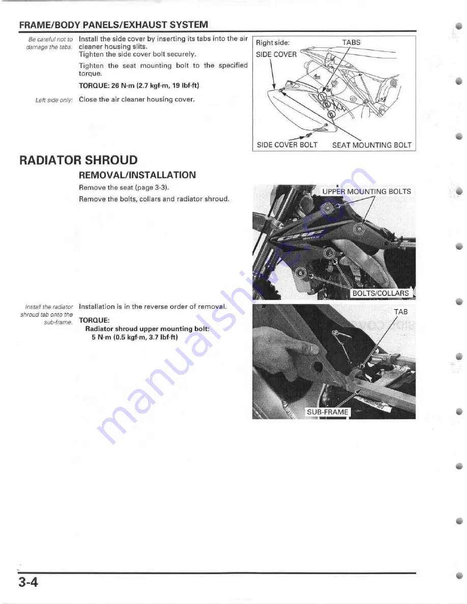 Honda 2005 CRF450R Service Manual Download Page 56