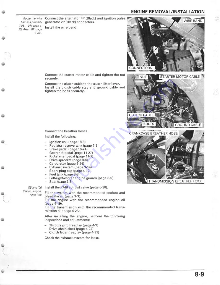 Honda 2005 CRF450R Service Manual Download Page 171