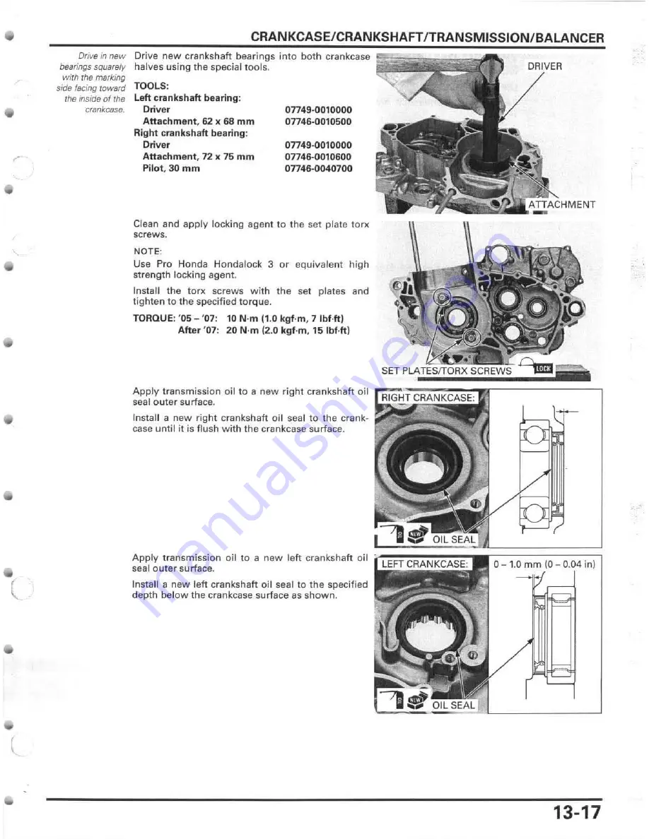 Honda 2005 CRF450R Service Manual Download Page 281