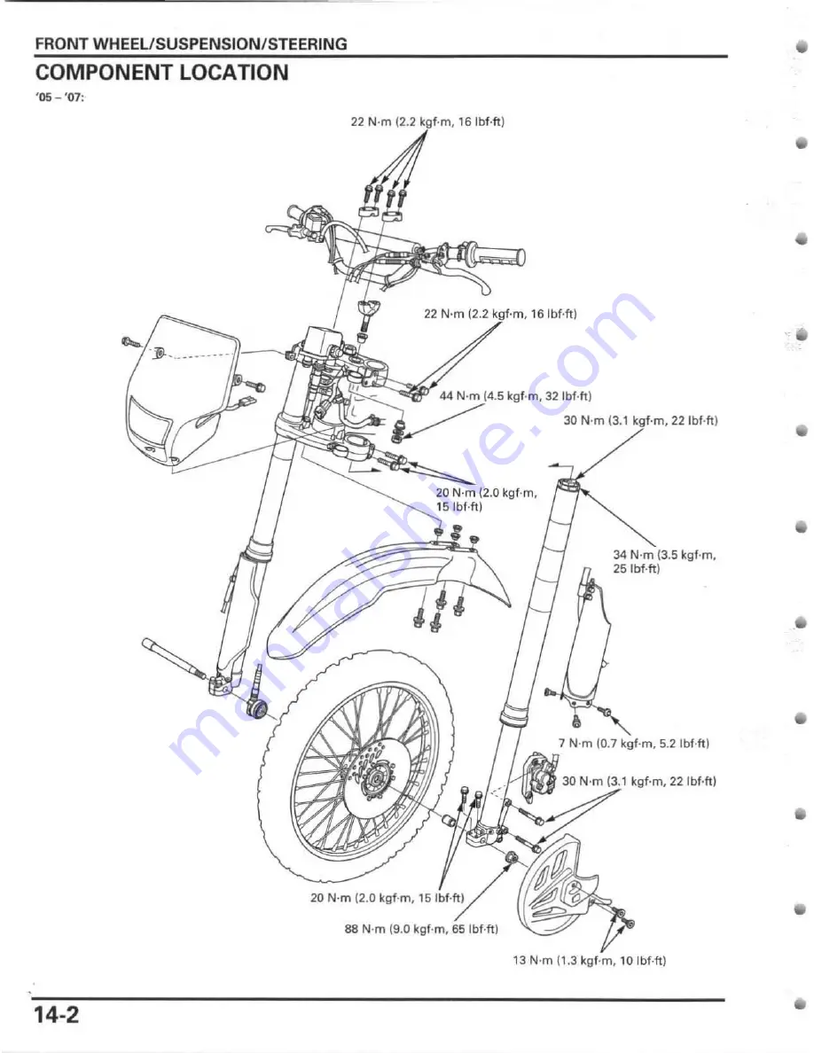 Honda 2005 CRF450R Скачать руководство пользователя страница 292