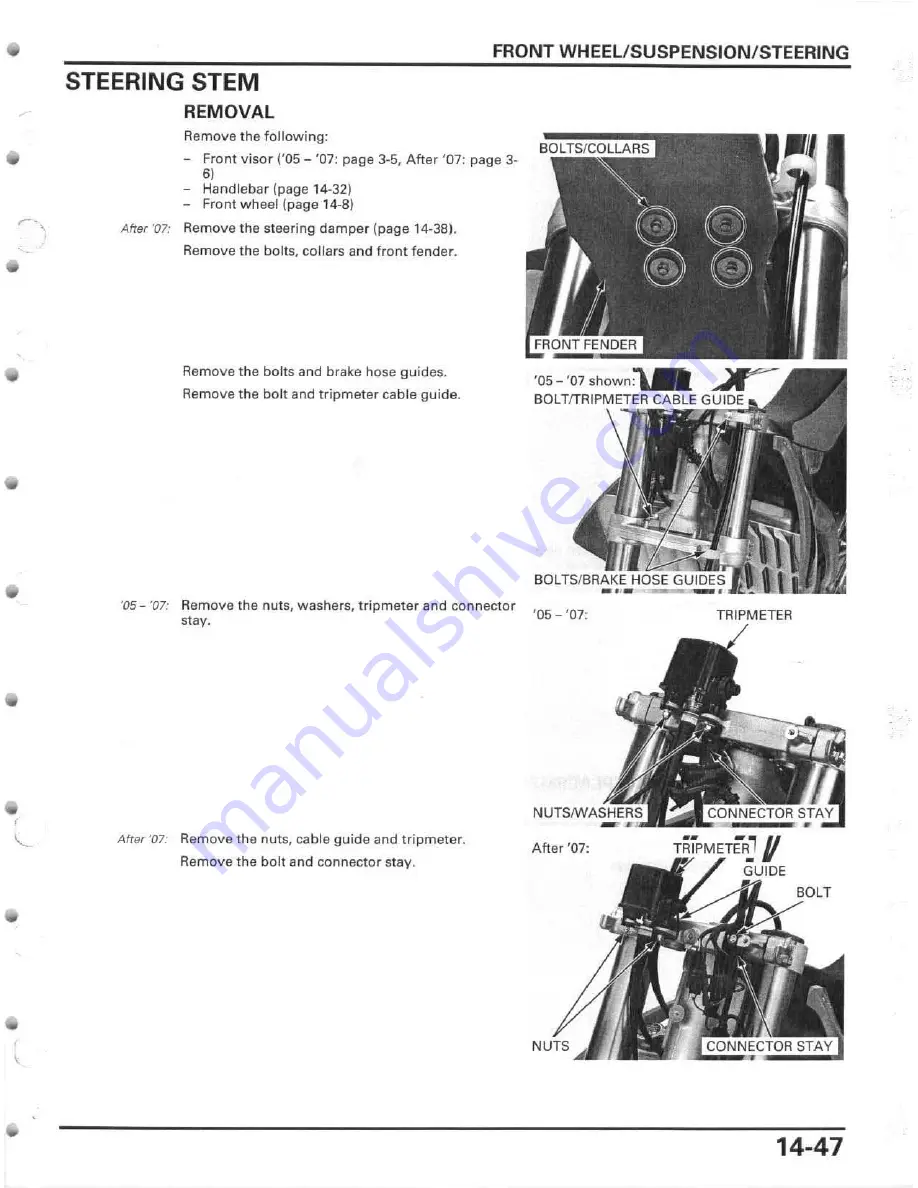 Honda 2005 CRF450R Service Manual Download Page 337