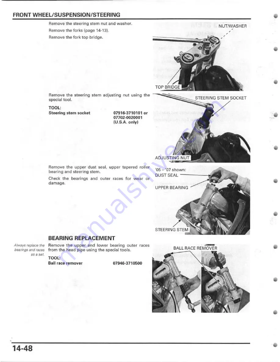 Honda 2005 CRF450R Service Manual Download Page 338