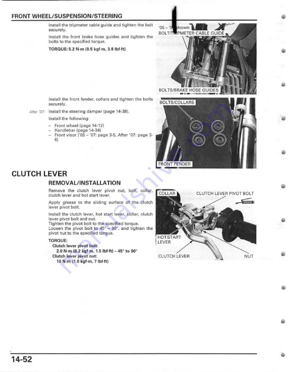 Honda 2005 CRF450R Service Manual Download Page 342