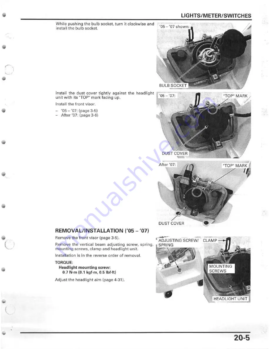 Honda 2005 CRF450R Service Manual Download Page 447