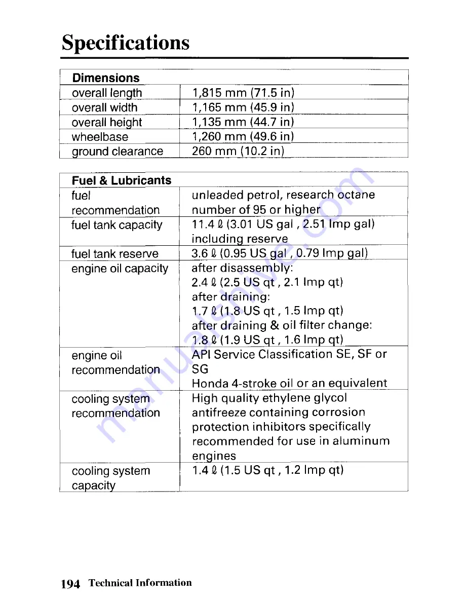 Honda 2008 TRX700XX Owner'S Manual Download Page 203