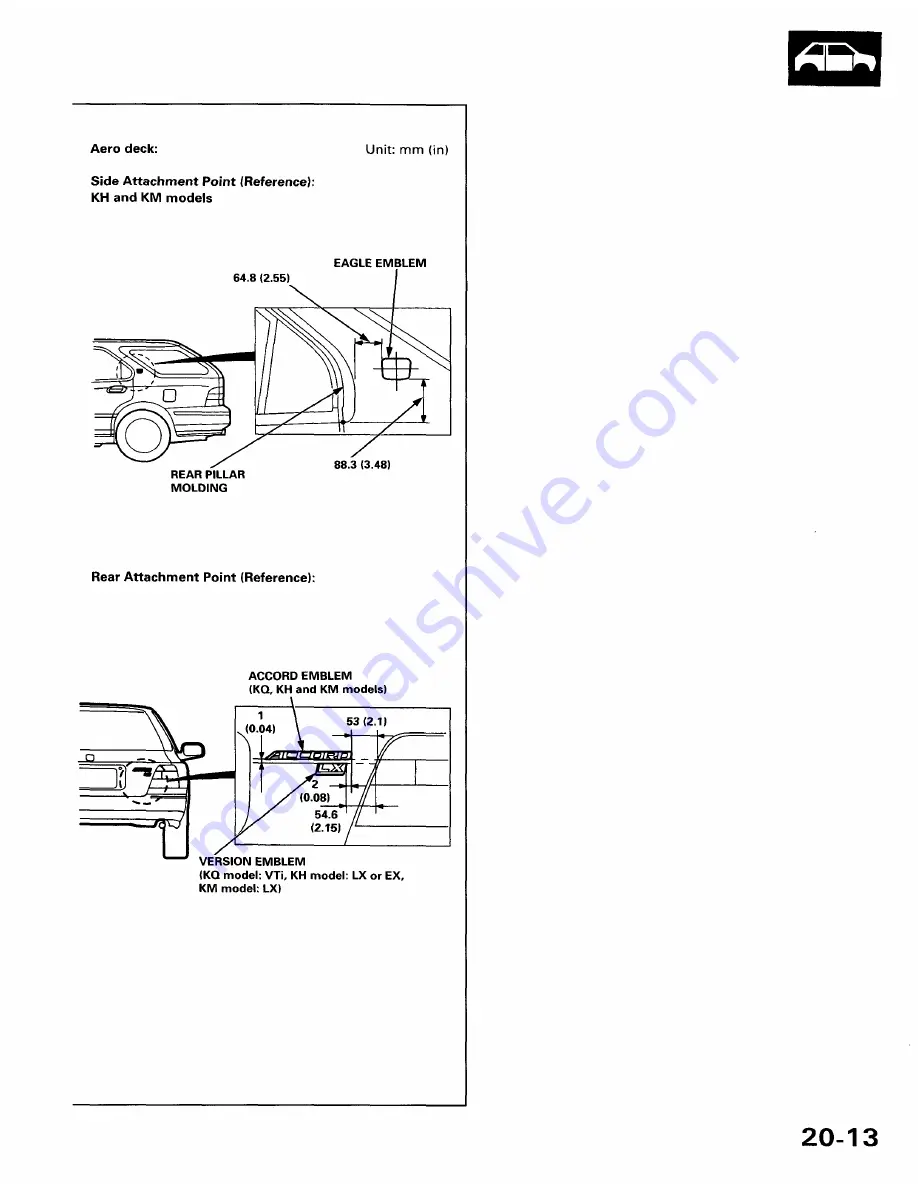 Honda Accord Coupe 1995 Supplement Manual Download Page 58