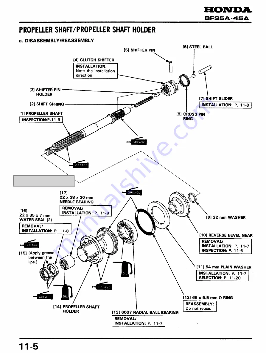 Honda BF45A Service Manual Download Page 135