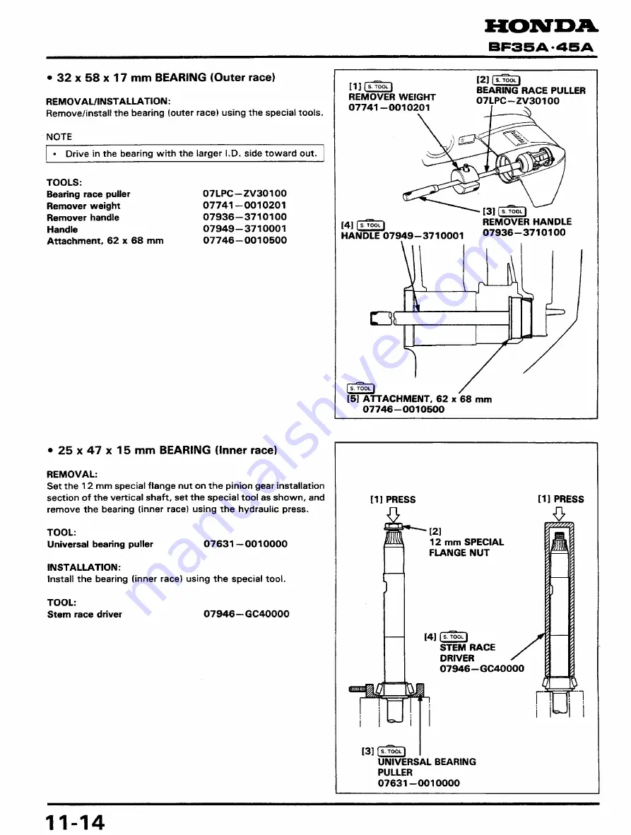 Honda BF45A Service Manual Download Page 144