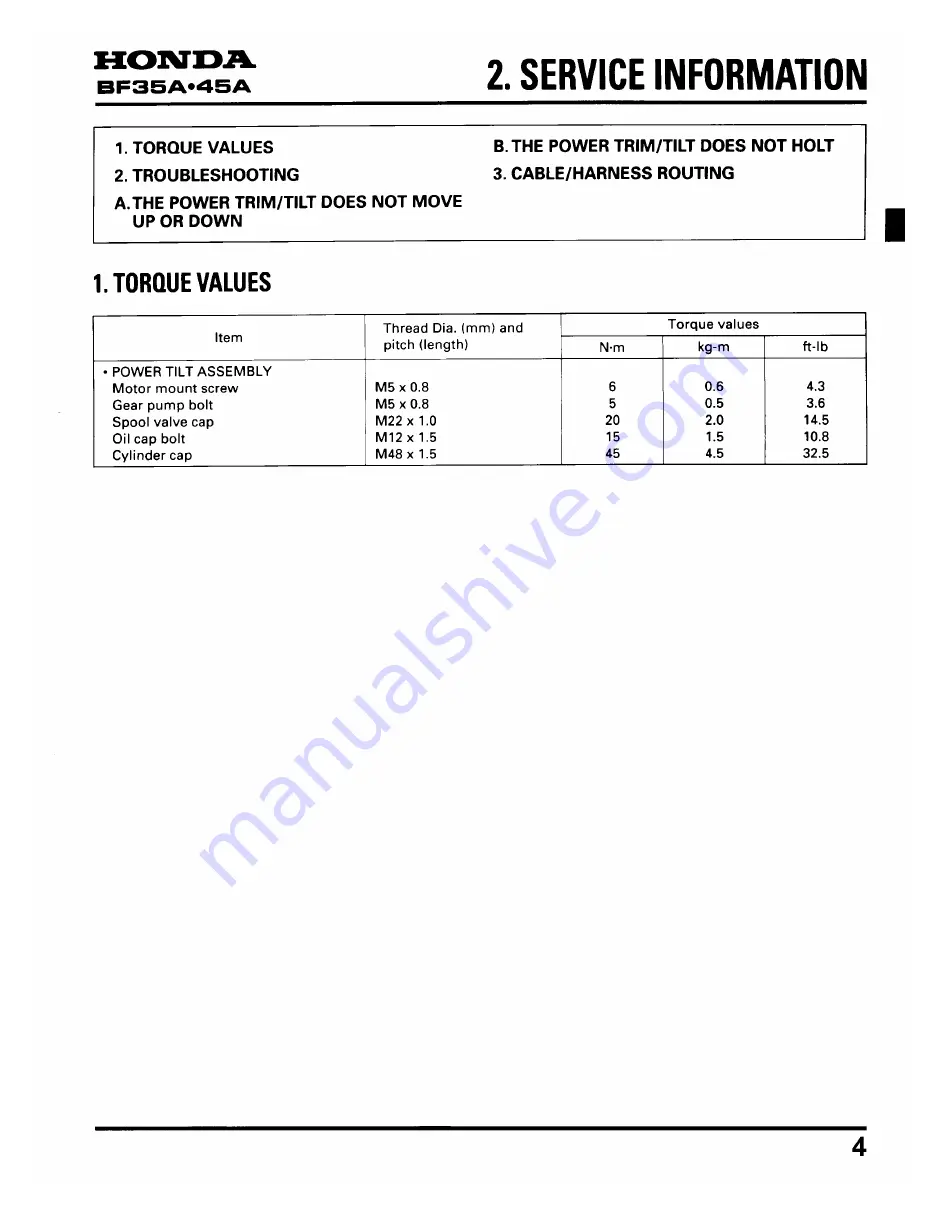 Honda BF45A Service Manual Download Page 238