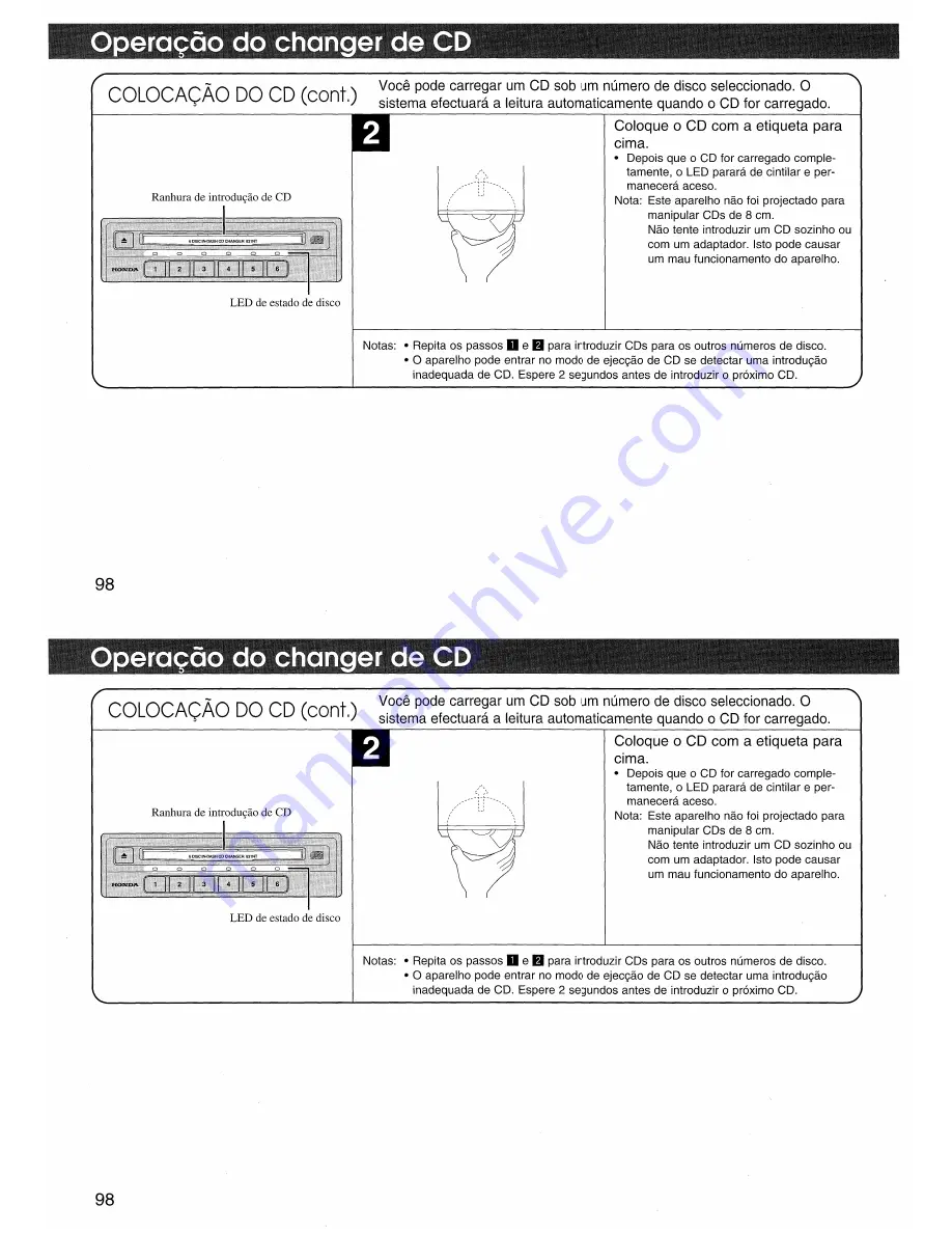 Honda CDX-MG6156ZH Owner'S Manual Download Page 98