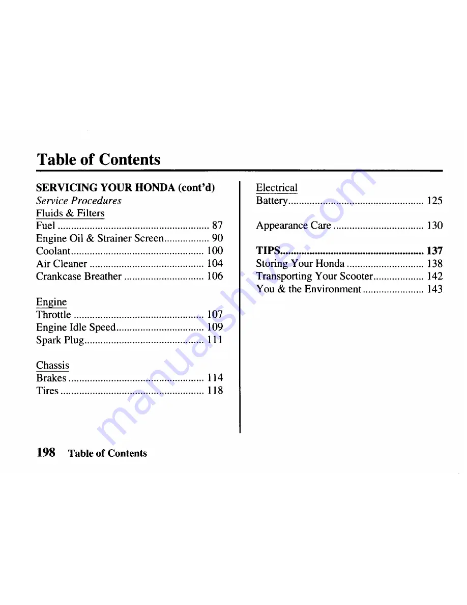 Honda CHF50 2007 Metropolitan Owner'S Manual Download Page 210