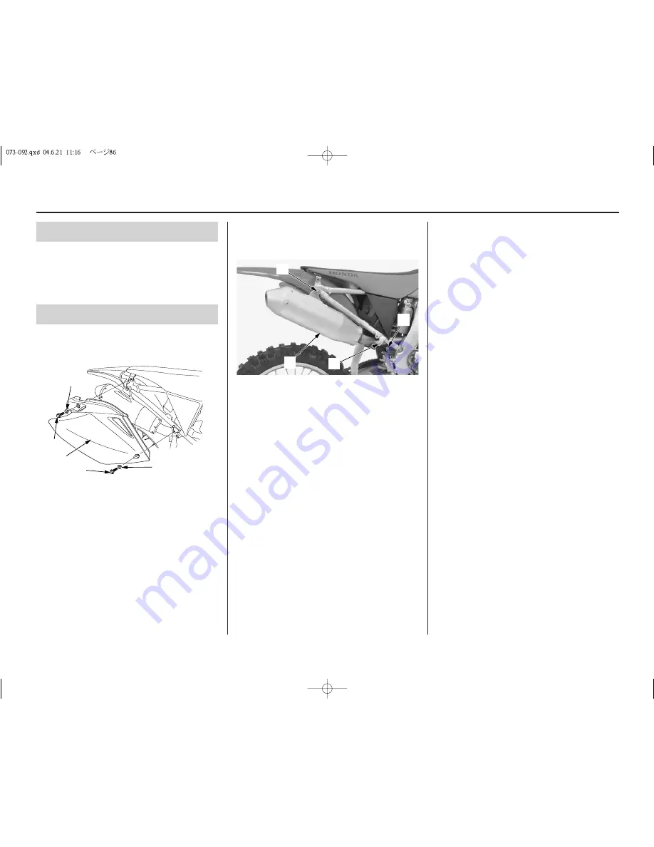 Honda CRF250R 2005 Owner'S Manual Download Page 90