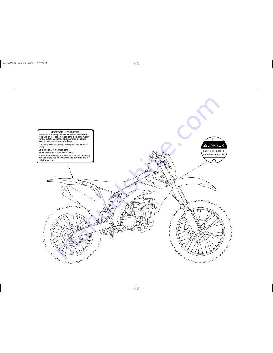 Honda CRF250X 2006 Скачать руководство пользователя страница 9