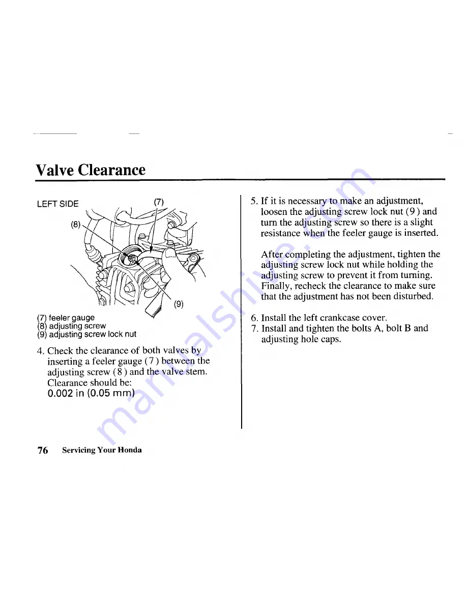 Honda CRF50F 2004 Owner'S Manual Download Page 86