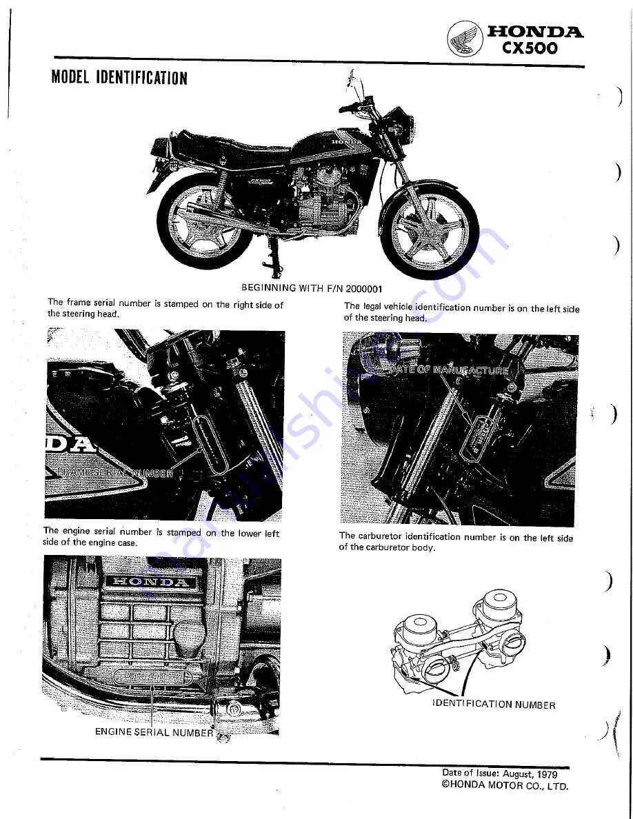 Honda CX500 CUSTOM Скачать руководство пользователя страница 5