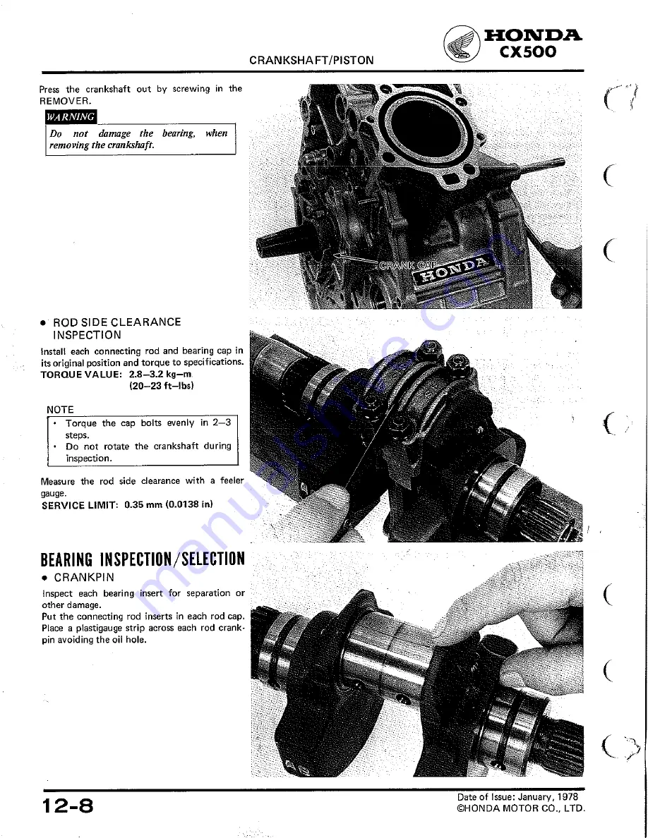 Honda CX500 CUSTOM Shop Manual Download Page 147