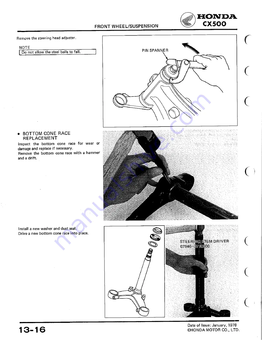 Honda CX500 CUSTOM Shop Manual Download Page 175