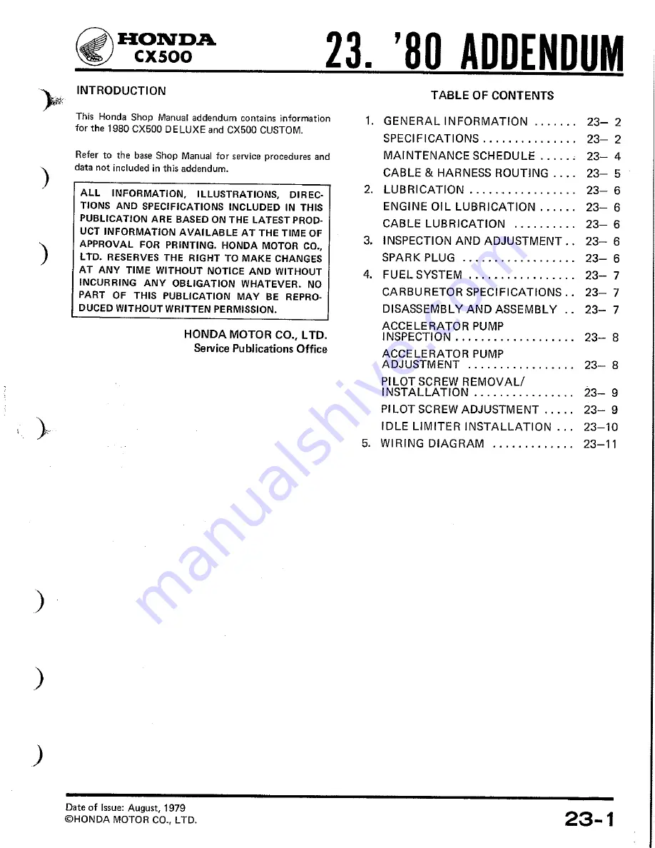 Honda CX500 CUSTOM Shop Manual Download Page 237