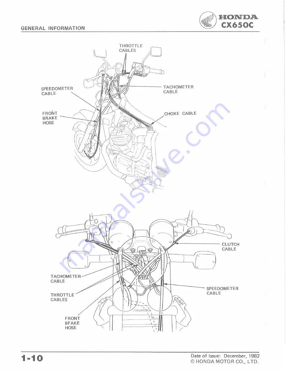 Honda CX650C 1983 Shop Manual Download Page 14