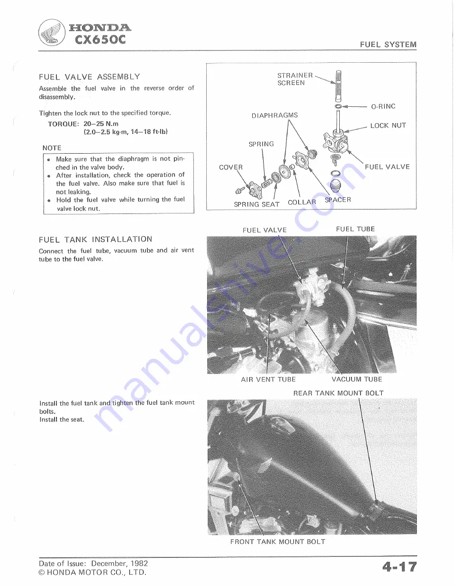 Honda CX650C 1983 Shop Manual Download Page 59